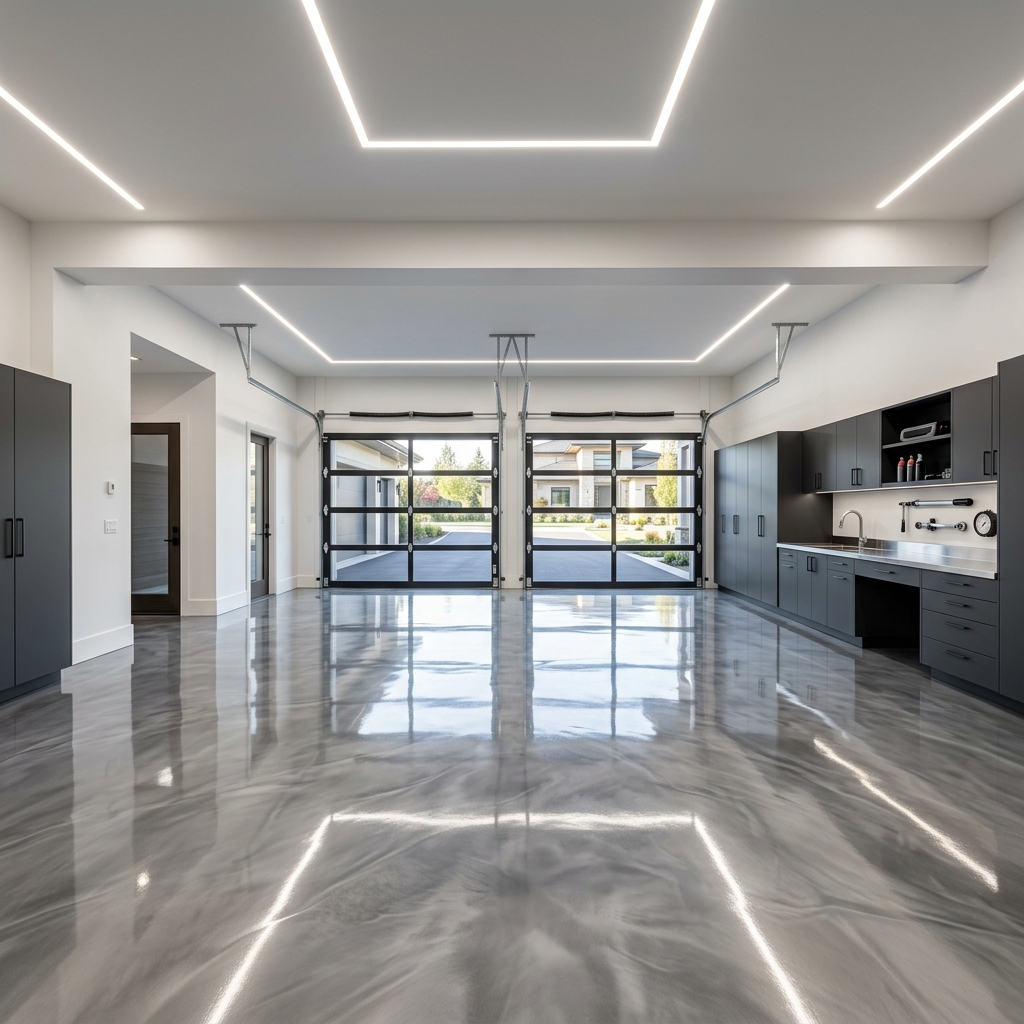 Luxury epoxy garage floor finish